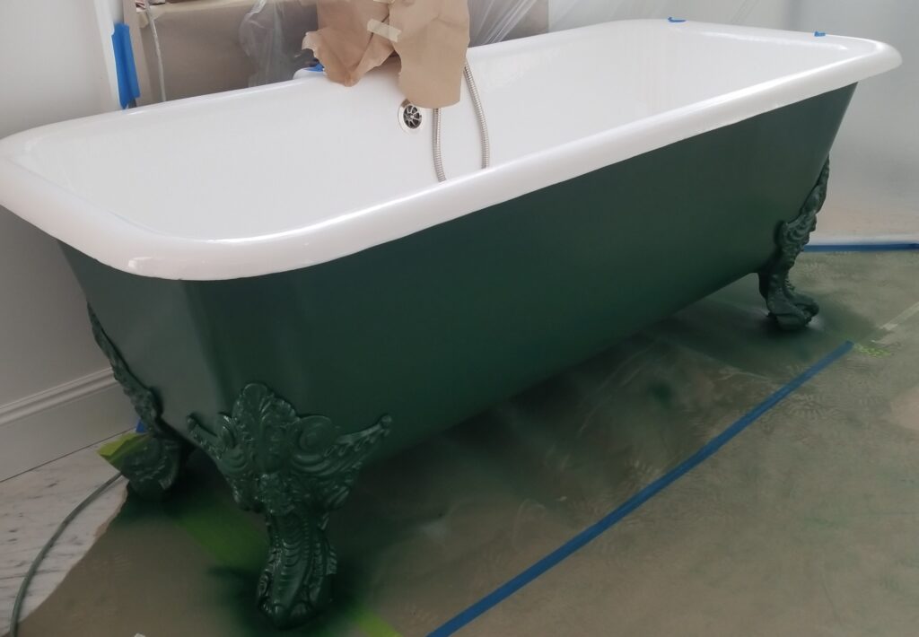 Green claw foot tub